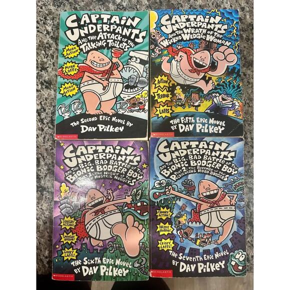 Captain Underpants Books (4) - Picture 1 of 3